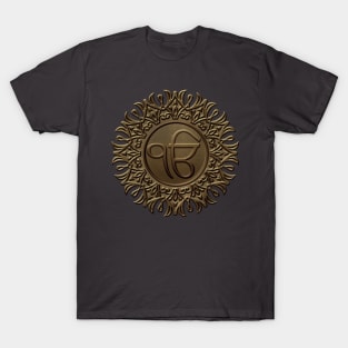 Decorative Ek Onkar / Ik Onkar  embossed on gold T-Shirt